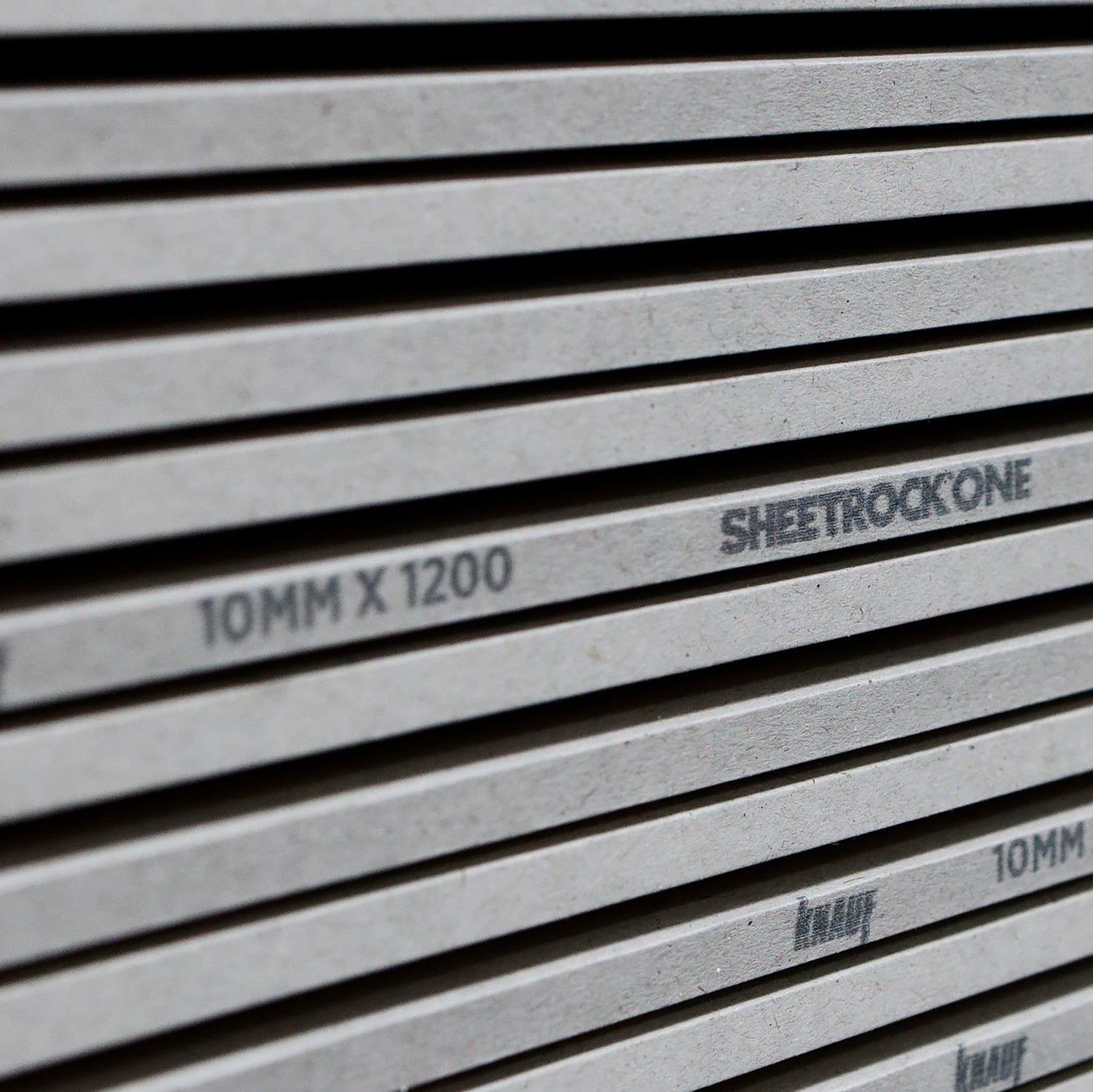 Knauf 10mm SHEETROCK ONE Plasterboard stacked