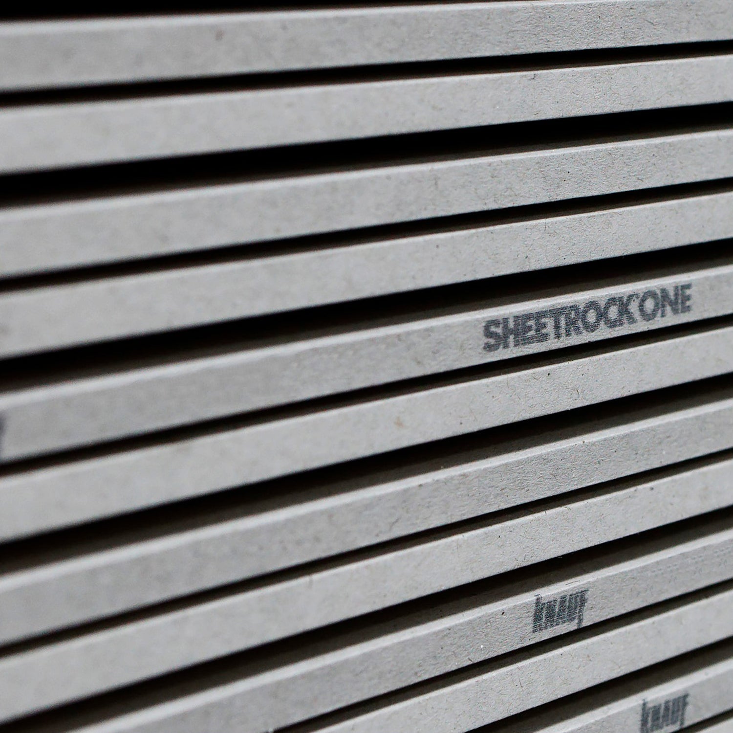 Knauf 13mm SHEETROCK High Density plasterboard stacked