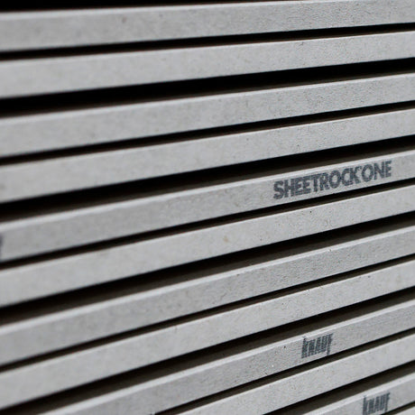 Knauf 13mm SHEETROCK High Density plasterboard stacked