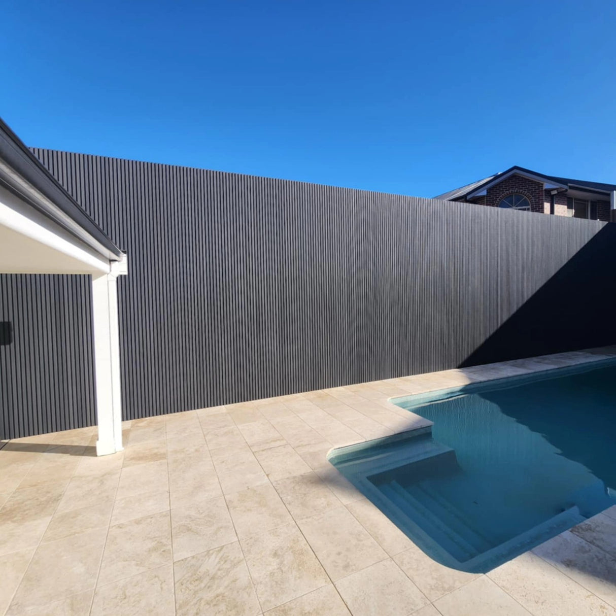 WoodEvo 186mm Composite Castellated Cladding Board Dark Grey