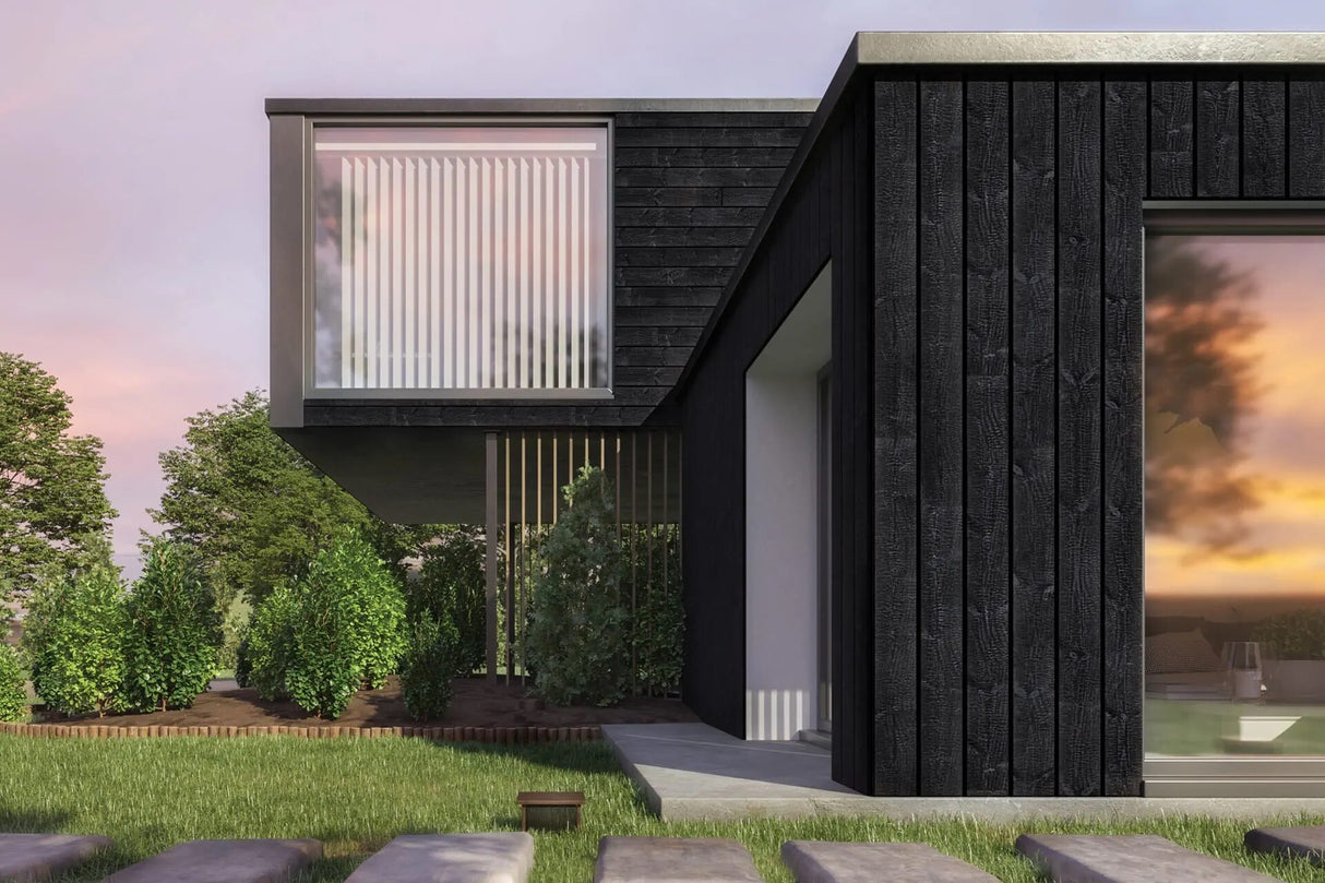Thermory® Ignite Spruce C24 Cladding Black 131 x 20mm