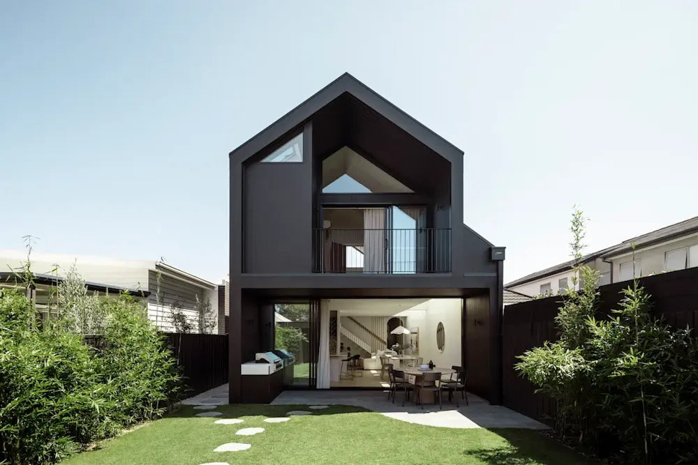 James Hardie 9mm Axon 133mm Smooth Cladding on display backyard