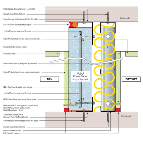 Hebel PowerPanel Tongue and Groove diagram