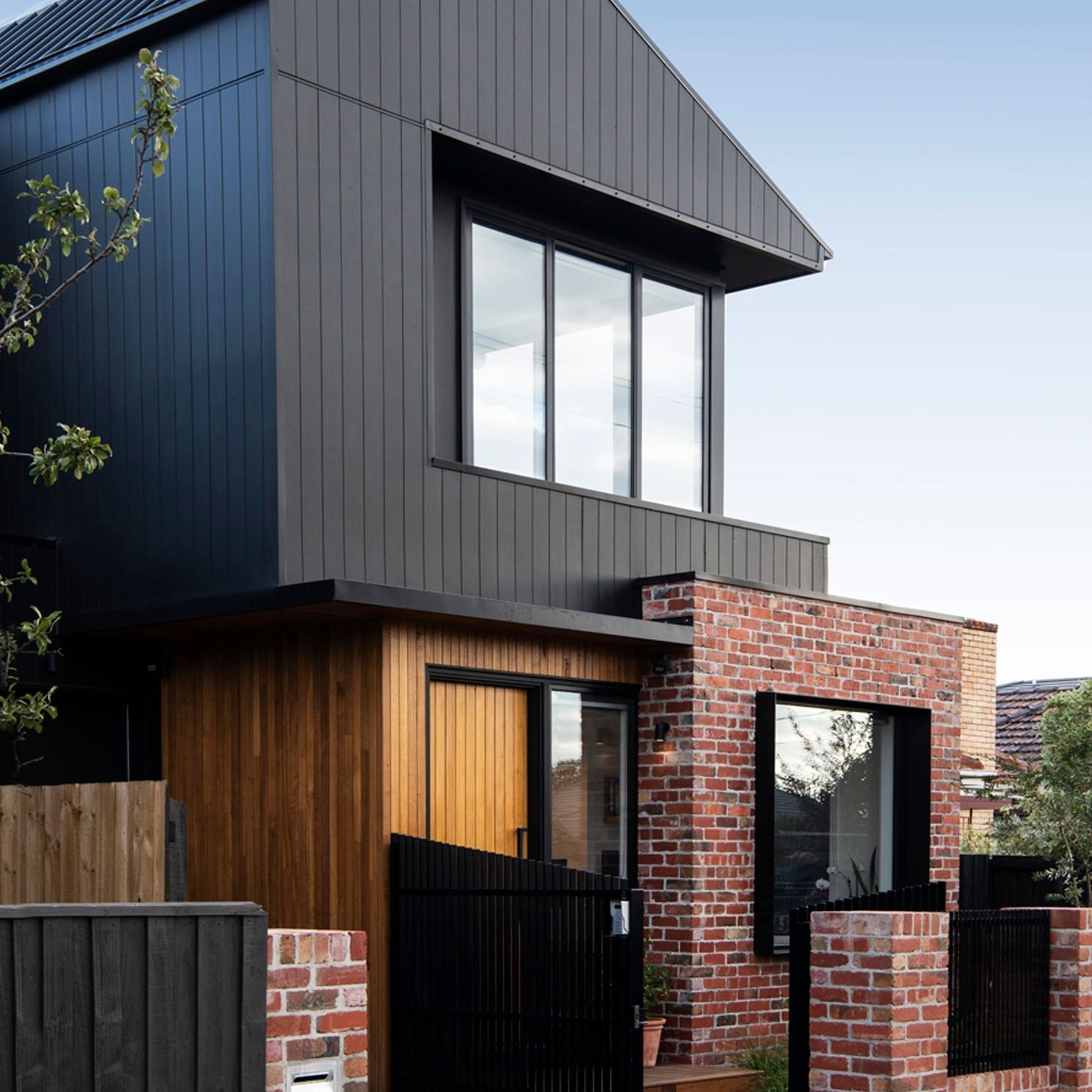 James Hardie 9mm Axon 133mm Smooth Cladding on display home dark grey