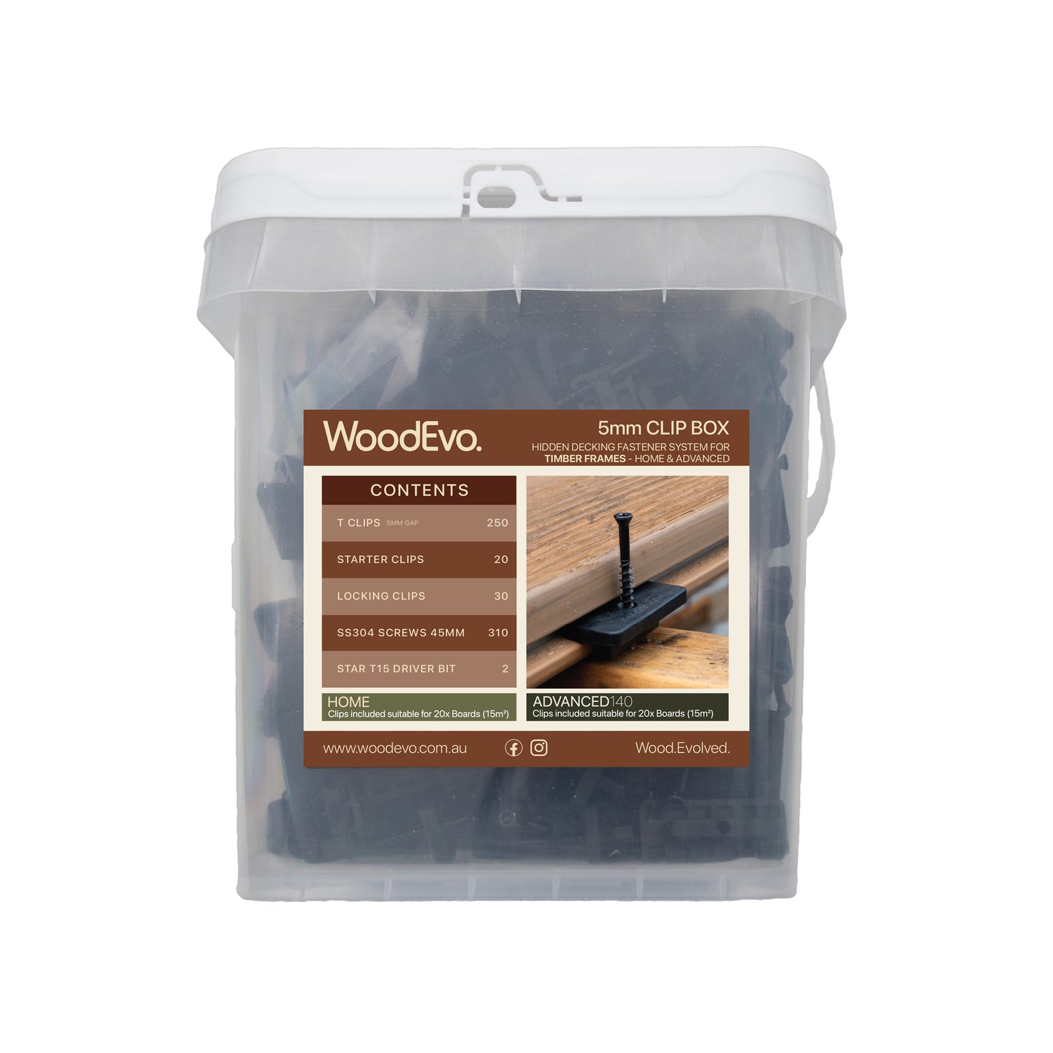 WoodEvo 5mm HOME Timber Clip Box