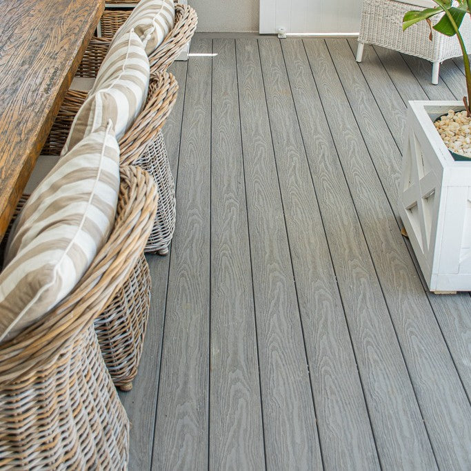 WoodEvo 140x25mm 5.4m ADVANCED Composite Decking Grooved Antique Silver