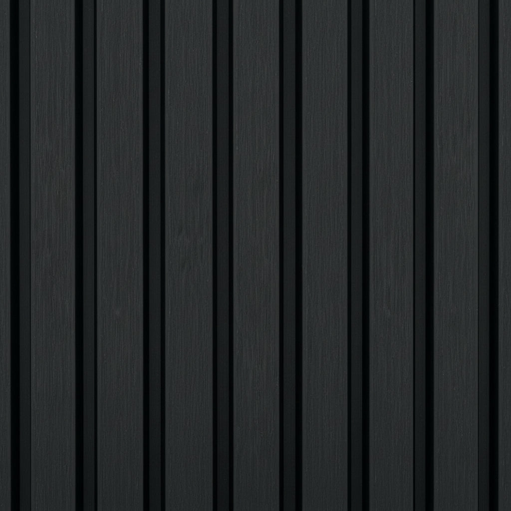 A black cladding board with natural wood texture.