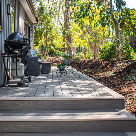 WoodEvo 140x25mm 5.4m ADVANCED Composite Decking Grooved Smoked Ash