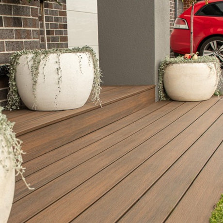 WoodEvo 138x23mm 5.4m HOME Composite Decking Grooved Tallowwood