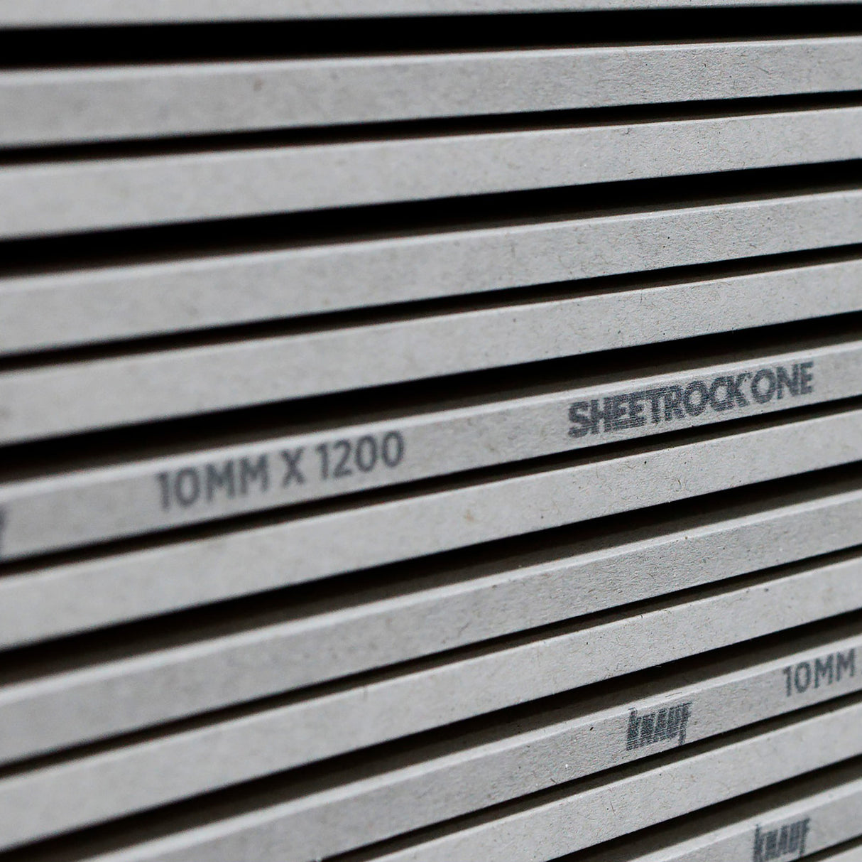 Knauf 10mm SHEETROCK ONE Plasterboard stacked