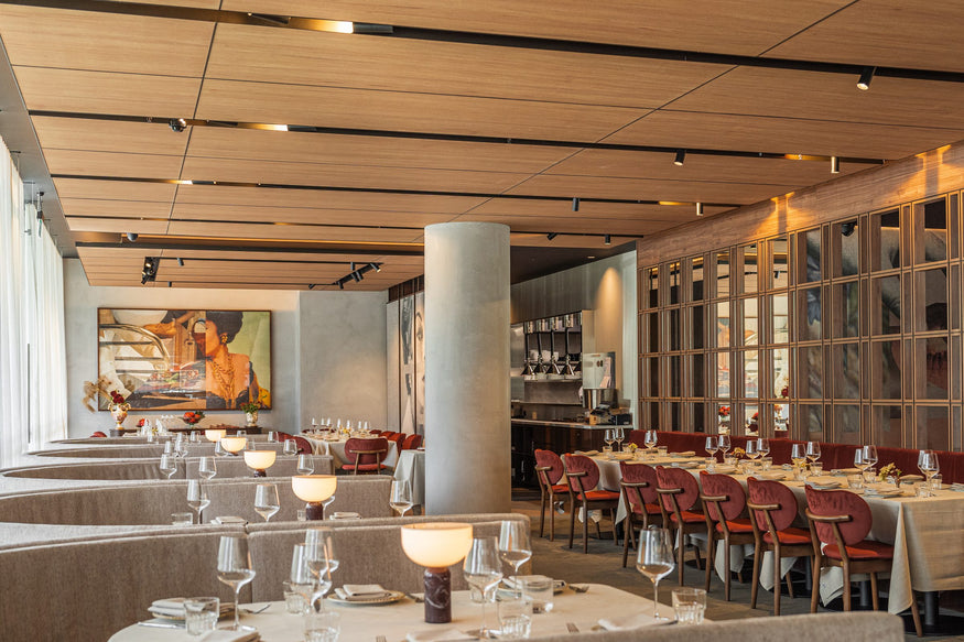 Timber acoustic panels in commercial interior
