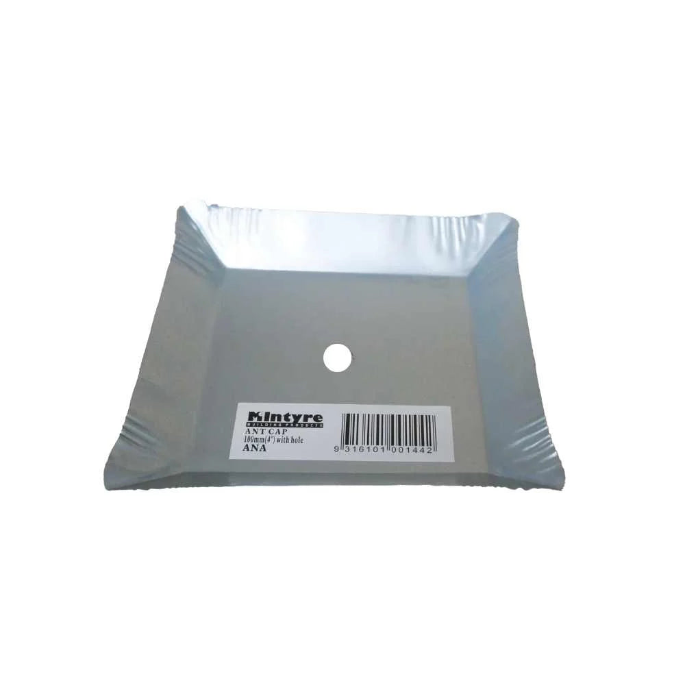 McIntyre Galvanised Ant Cap 100mm x 100mm (With Hole)