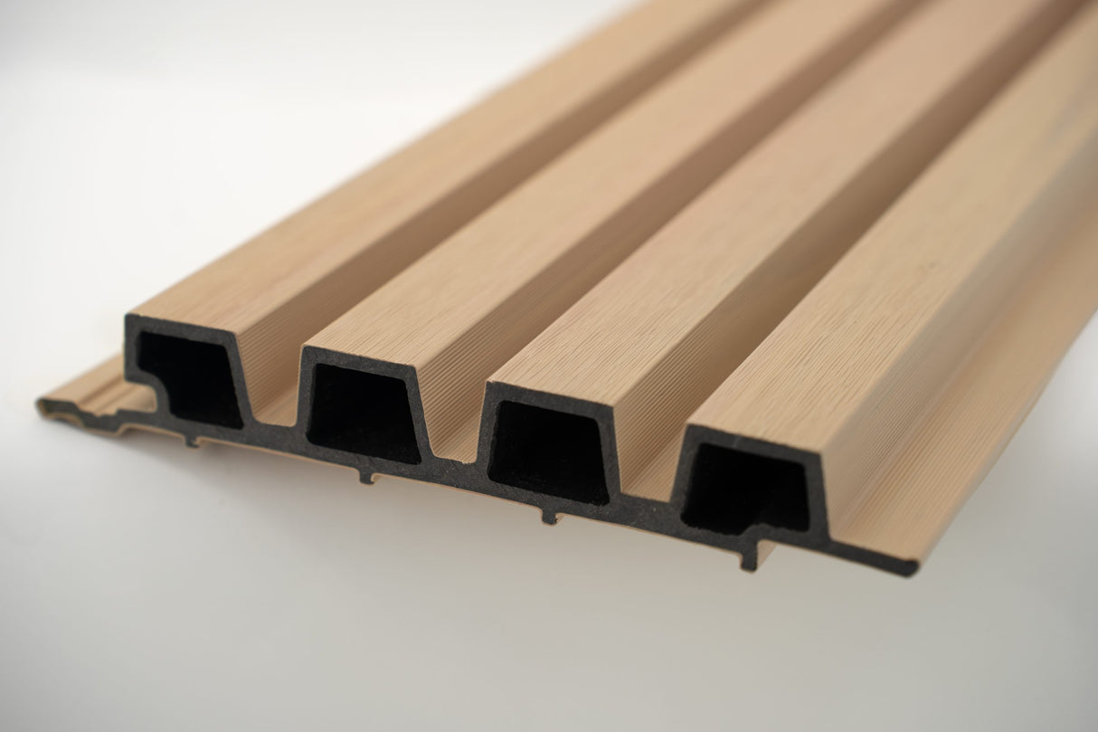 WoodEvo 186mm Composite Castellated Cladding Board Vic Ash