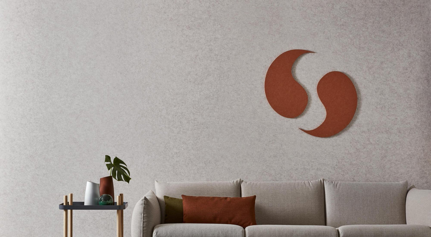Lounge space with acoustic panels