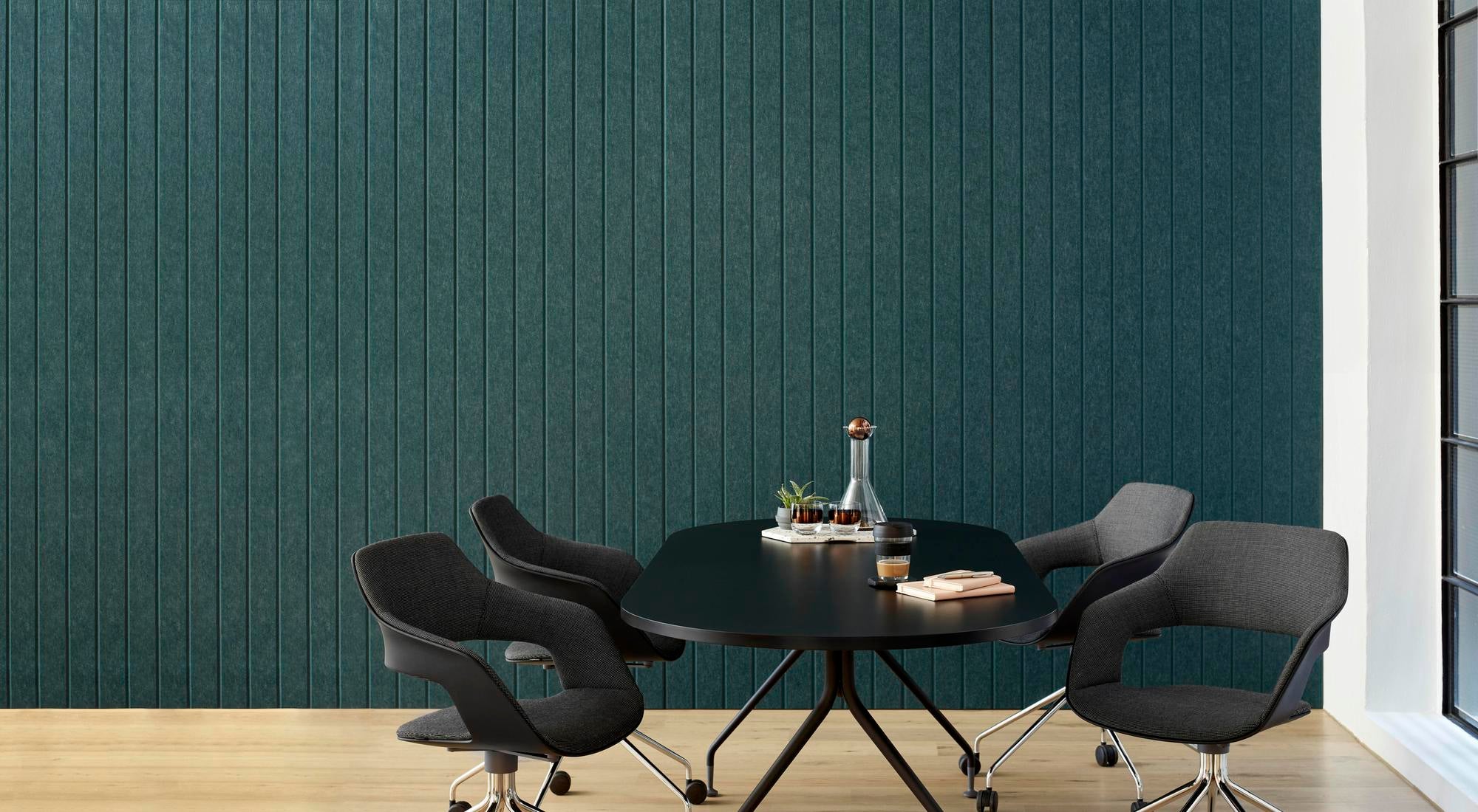 Commercial meeting room with acoustic wall panels