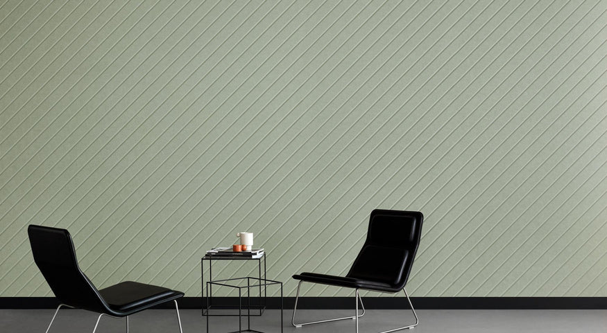 Waiting room with acoustic panels