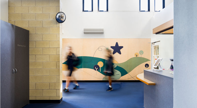 Printed plywood panel wall