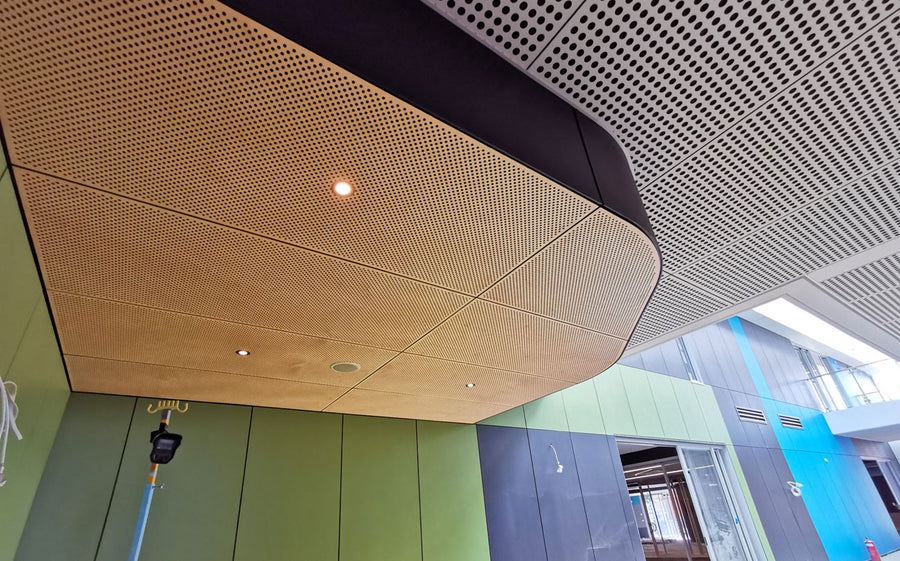 Keystone acoustic plywood ceiling system