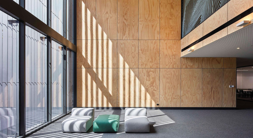 Architectural plywood acoustic wall panels