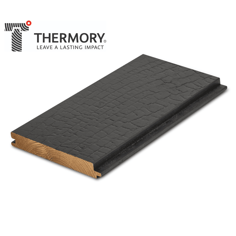 Thermory® Ignite Spruce C24 Cladding Black 131 x 20mm