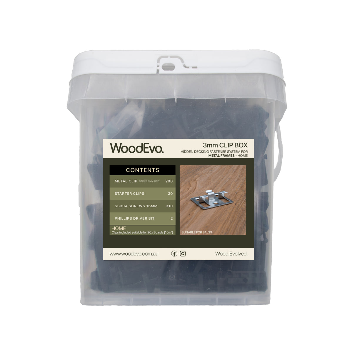 WoodEvo 3mm HOME Metal Clip Box