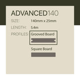 WoodEvo 140x25mm 5.4m ADVANCED Composite Decking Grooved Antique Silver