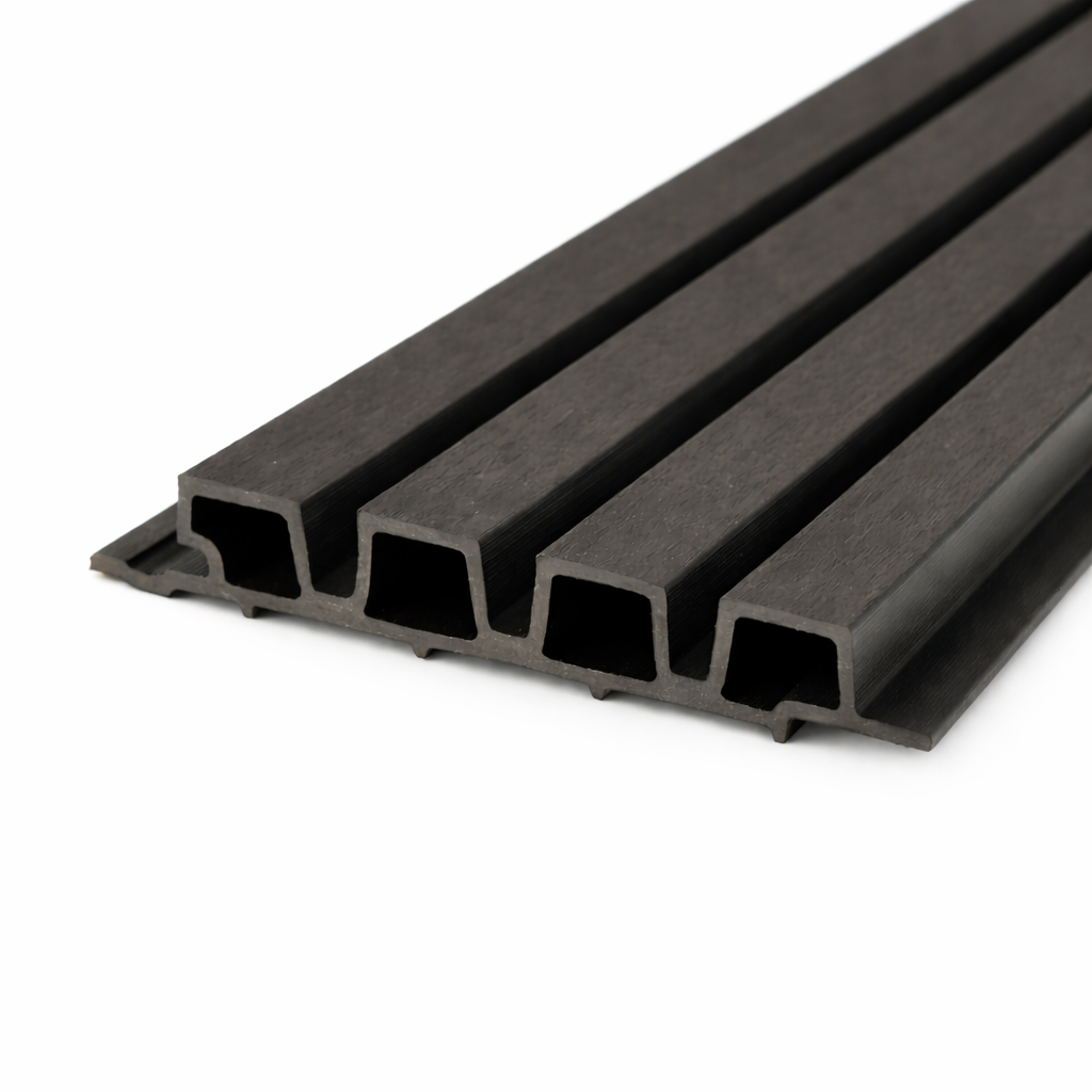 WoodEvo 186mm Composite Castellated Cladding Board Dark Grey